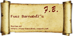 Fusz Barnabás névjegykártya