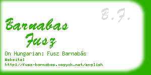 barnabas fusz business card
